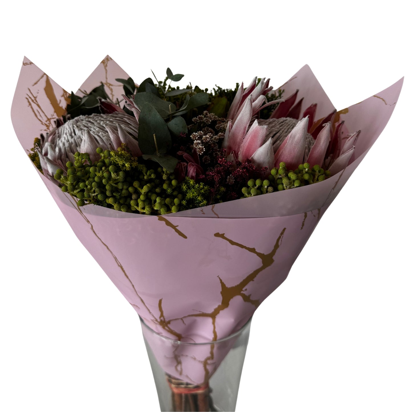 Bopp Silk Wrap: Marble Effect Pink and Gold Print EPP0576K (Pack of 20)(R2.45ea)