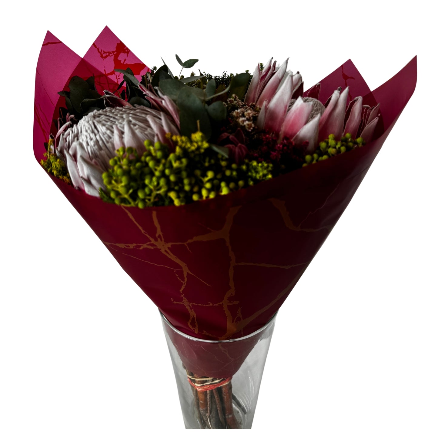 Bopp Silk Wrap: Marble Effect Wine Red and Gold Print EPP0576M (Pack of 20)(R2.45ea)