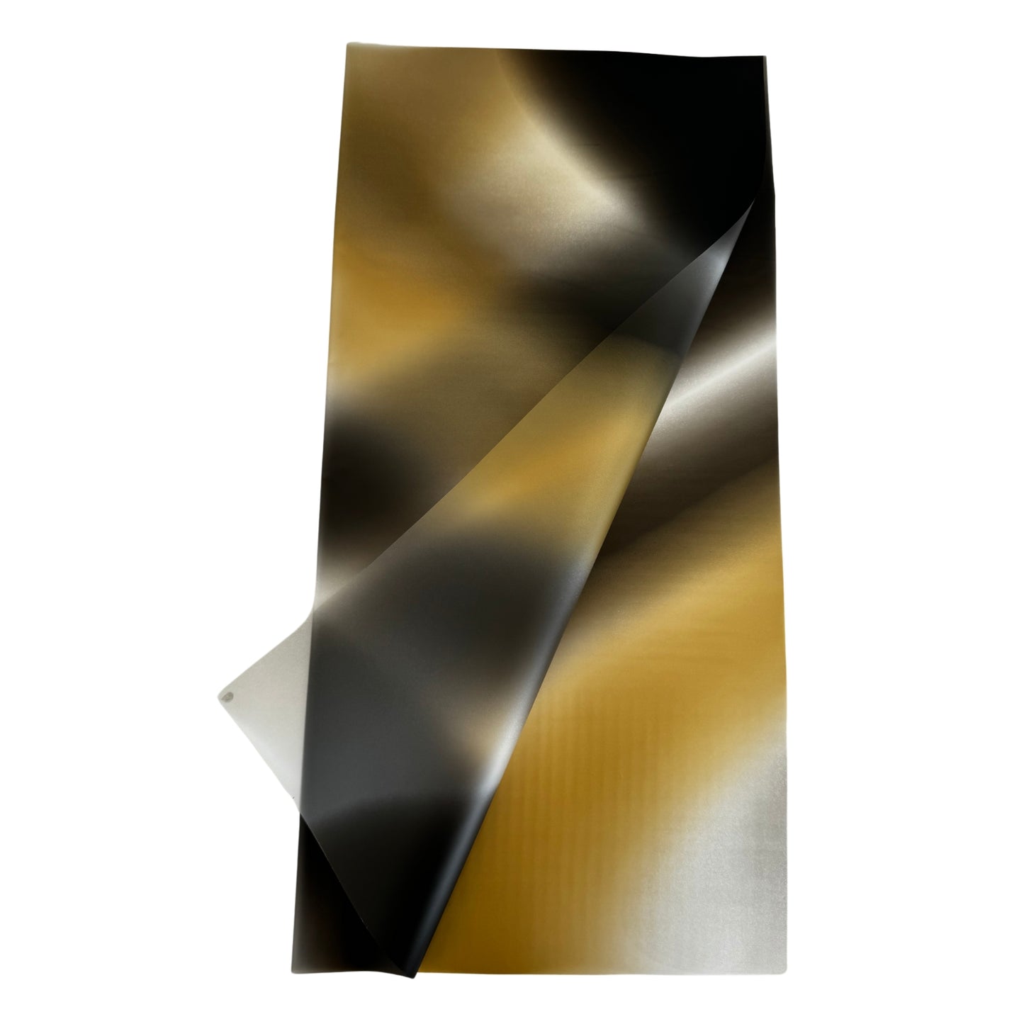 Bopp Silk Wrap: Blended Fade Effect Yellow Gold Black Transparent Print EPP0578C (Pack of 20)(R2.45ea)
