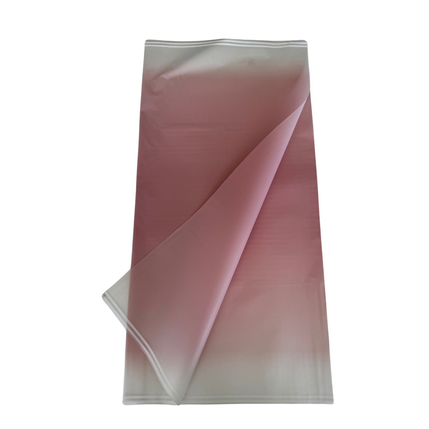 Bopp Silk Wrap: Transparent Dark Pink Colour with White Stripe Border EPP0804E (Pack of 20)(R2.45ea)