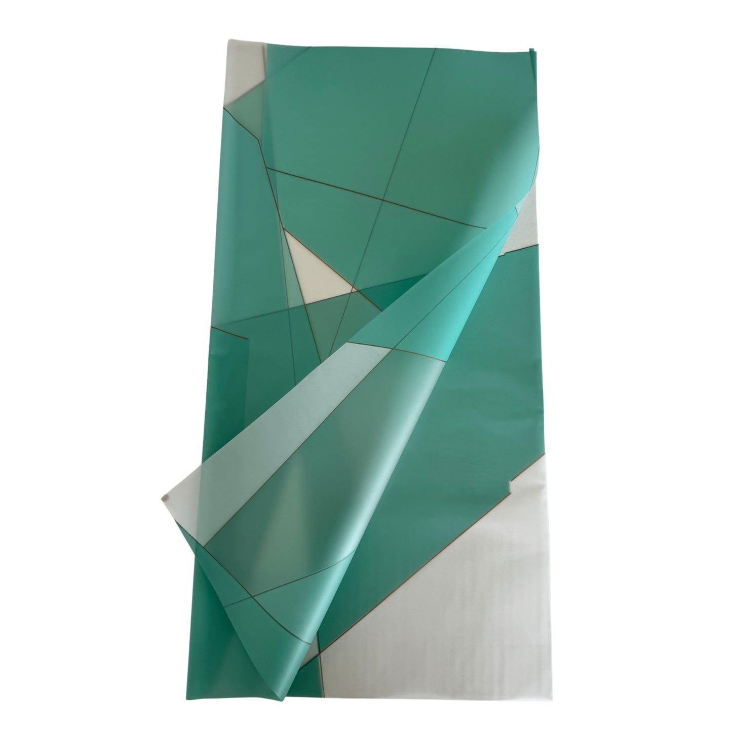 Bopp Silk Wrap: Geometric Effect Green & White Print EPP0804P (Pack of 20)(R2.45ea)