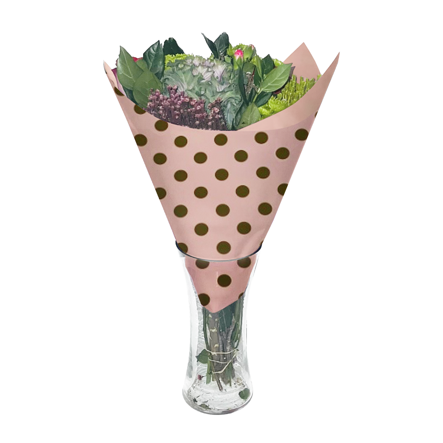 Bopp Silk Wrap: SOLID PINK WITH GOLD POLKA DOTS EPP0893A. (Pack of 20)(R2.45ea)