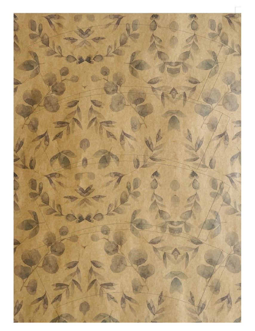 Eucalyptus Print Kraft Pot Cover For Plants (pack of 20)