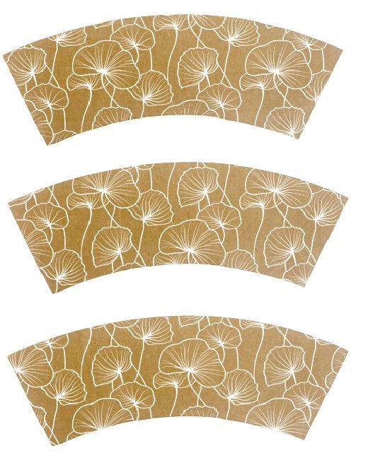 Ginkgo Biloba Print Kraft Pot Cover For Plants (pack of 20)