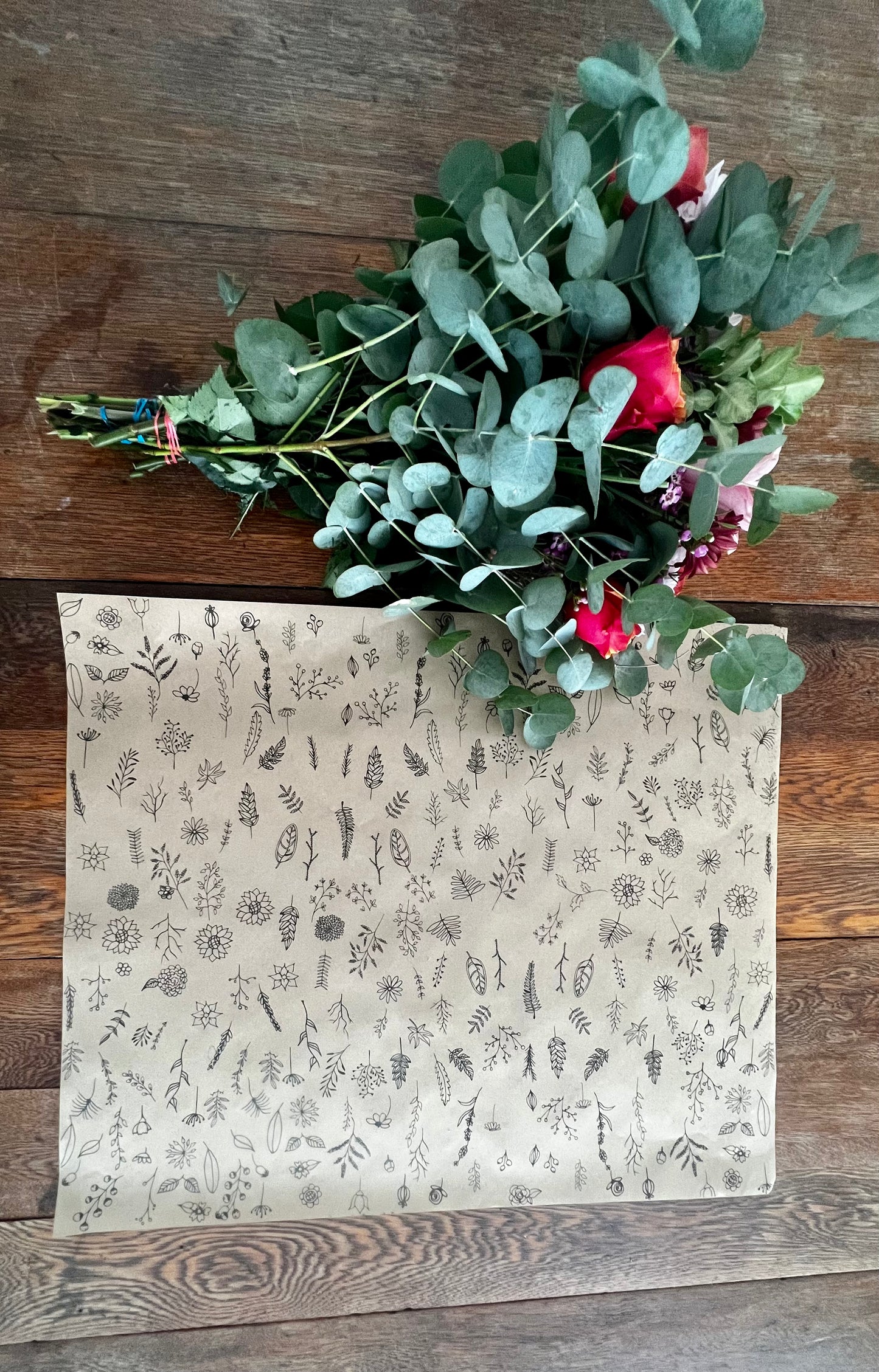 Wildflower Print 80gsm Kraft Paper Sheets (Pack of 250 sheets)(R2.59c Per Sheet)