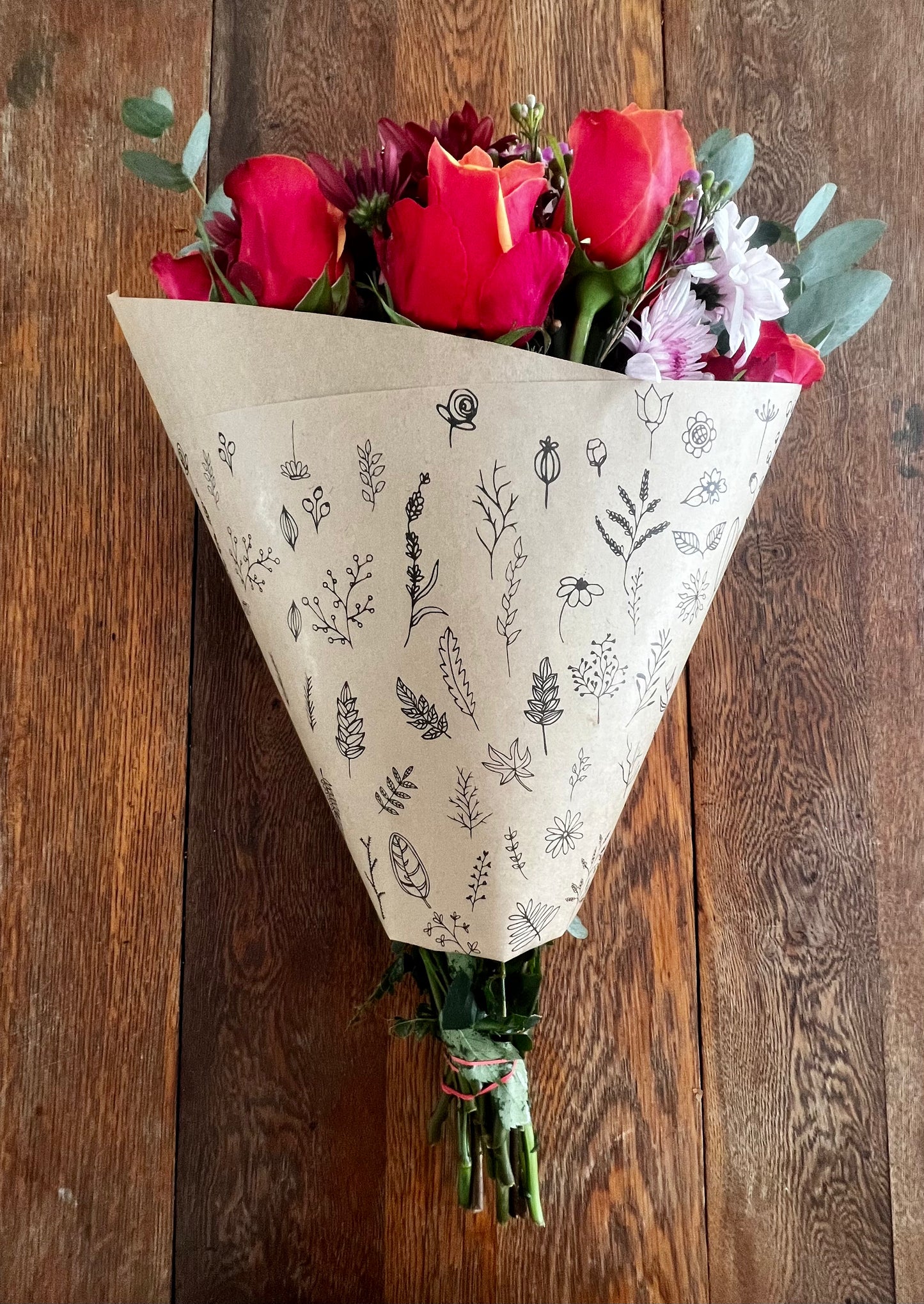 Wildflower Print 80gsm Kraft Paper Sheets (Pack of 250 sheets)(R2.59c Per Sheet)