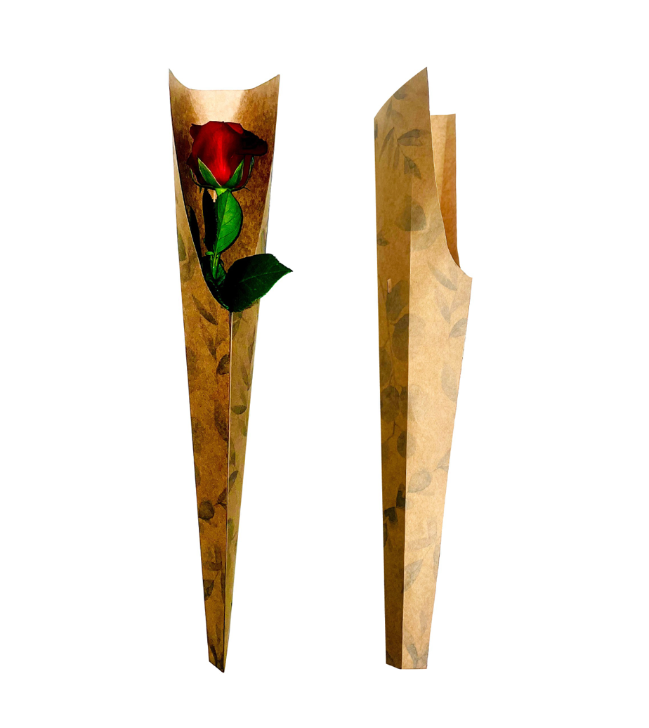 Eucalyptus Print Single Rose Drop-In Sleeve (Pack of 20) (R7.46ea)