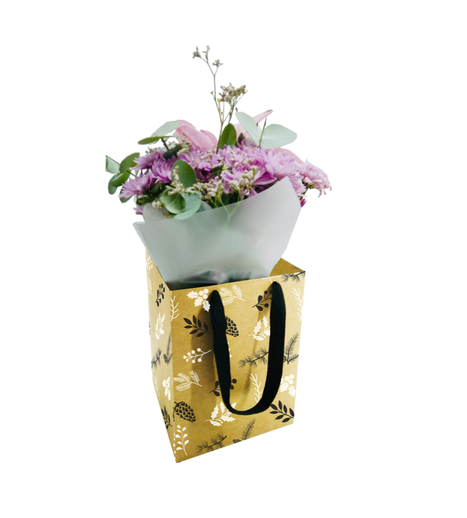B&W Pinecone Print Florist Bouquet Box 1 (Pack of 20)(R21.79 ea)
