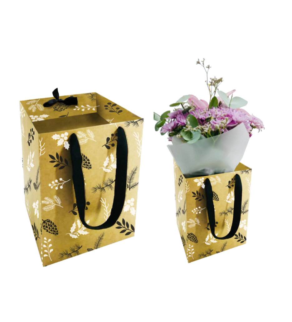B&W Pinecone Print Florist Bouquet Box 1 (Pack of 20)(R21.79 ea)
