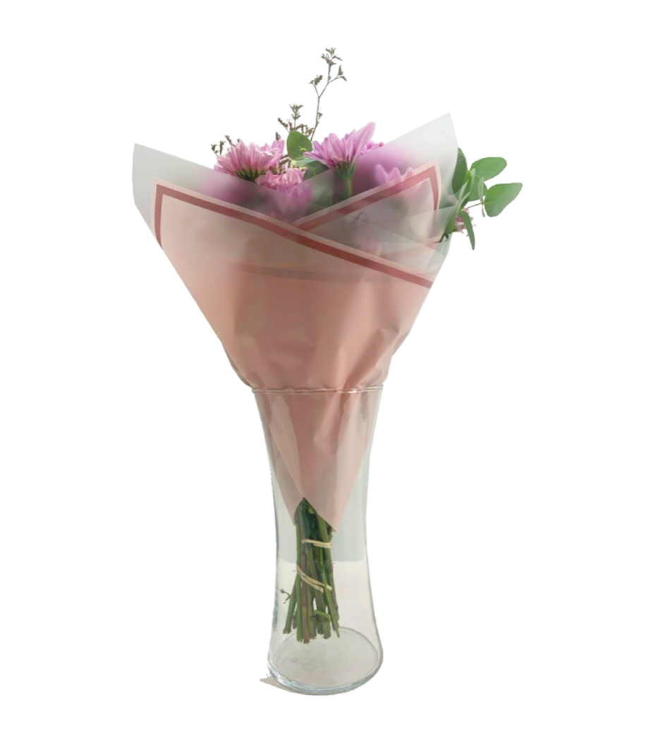 Bopp Silk Wrap: Transparent Light Pink With Wide Frosted Border & Rose Gold Trim EPP0804A (Pack of 20)(R2.45ea)