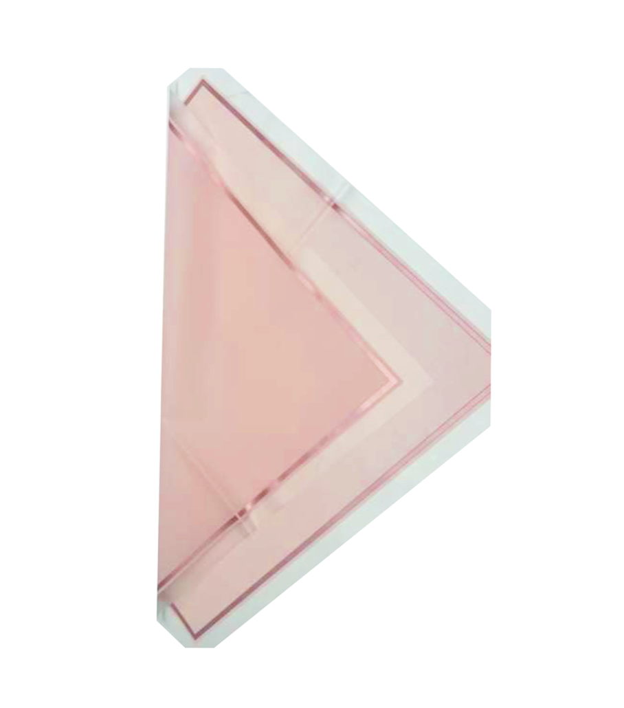 Bopp Silk Wrap: Transparent Light Pink With Wide Frosted Border & Rose Gold Trim EPP0804A (Pack of 20)(R2.45ea)