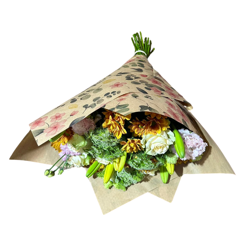Eucalyptus Flower Print 60gsm Kraft Paper Sheets (Pack of 200 sheets)(R2.59c Per Sheet)