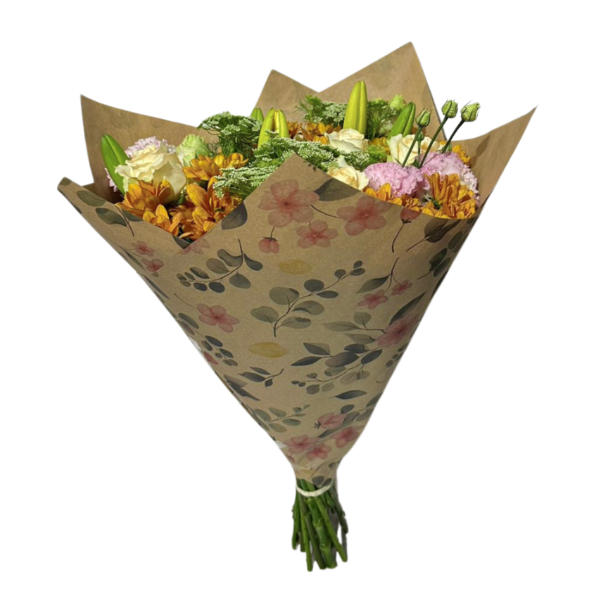 Eucalyptus Flower Print 60gsm Kraft Paper Sheets (Pack of 200 sheets)(R2.59c Per Sheet)