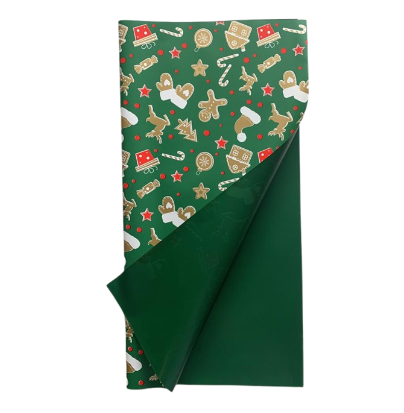 Bopp Silk Wrap: Green Xmas Print EPP0921 (Pack of 20)(R2.45ea)