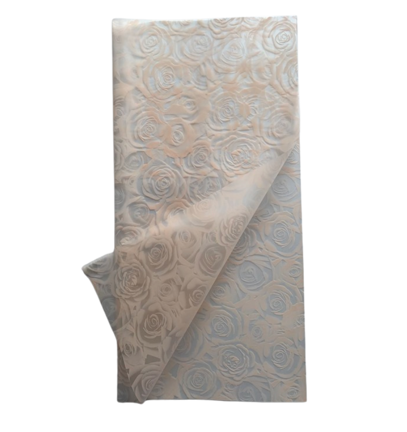 Bopp Silk Wrap: Transparent with Peach Rose Print EPP0925 (Pack of 20)(R2.45ea)