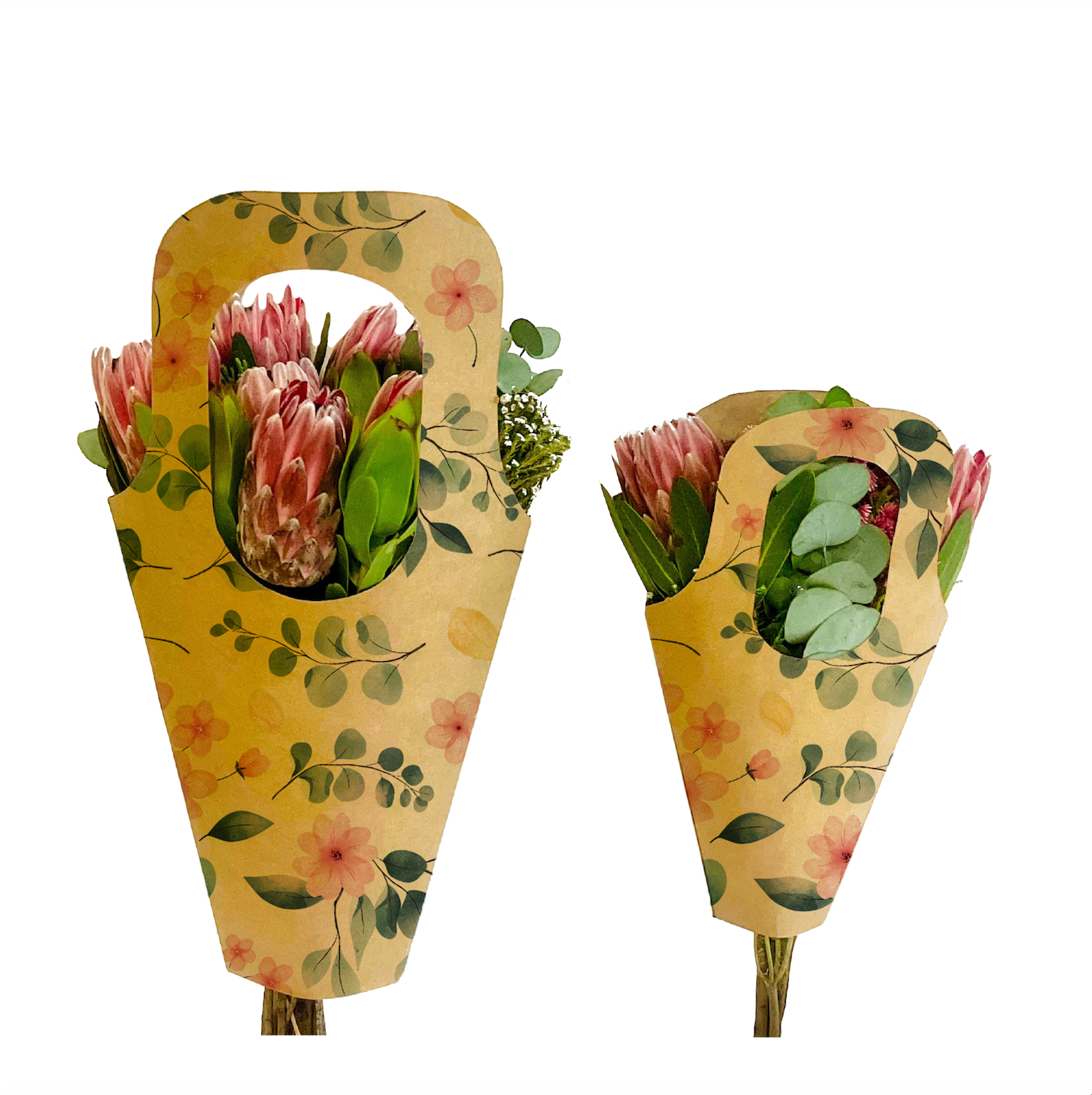 Eucalyptus Flower Print Bouquet Drop-In Carry Bag 1 (Pack of 20)