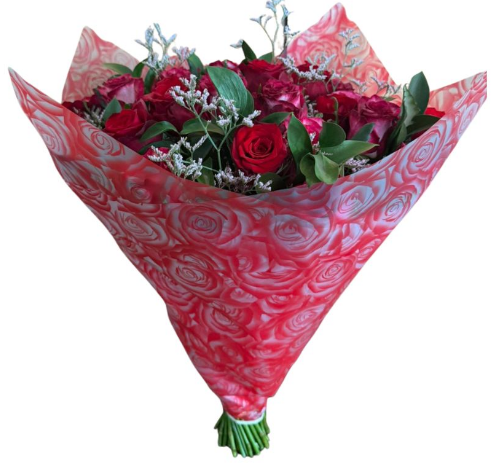 Bopp Silk Wrap: Transparent Red Rose EPP1177 (Pack of 20)(R2.45ea)