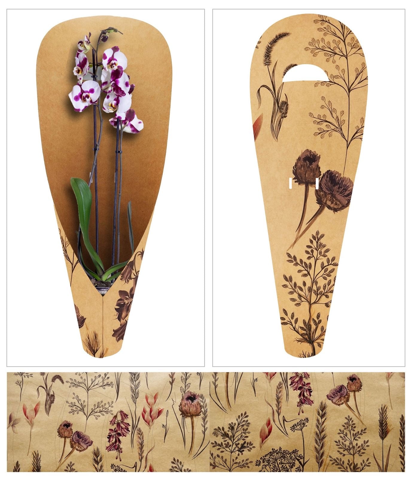 Meadow Print Large Orchid Carry Bags (Pack of 20) (R19.49ea)