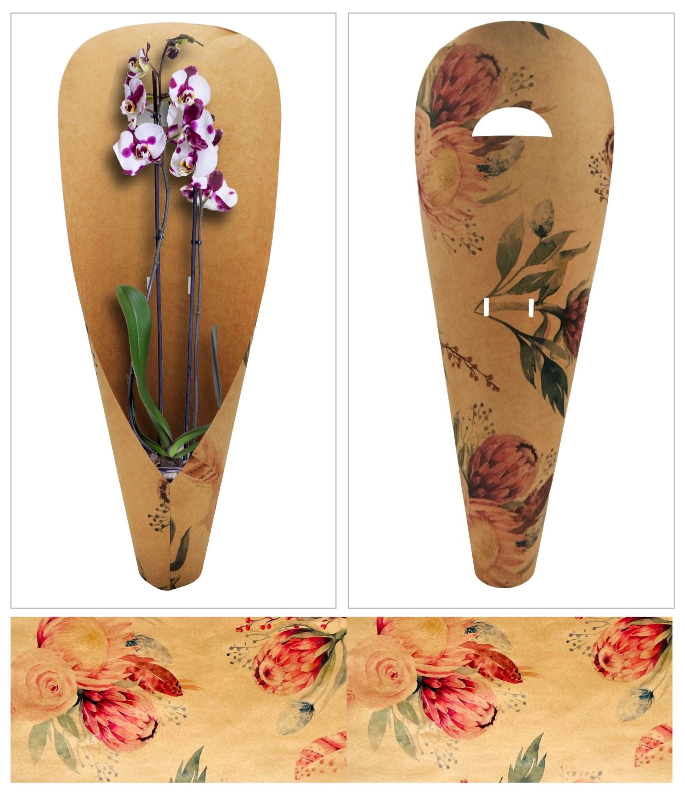 Protea Print Large Orchid Carry Bags (Pack of 20) (R19.49ea)