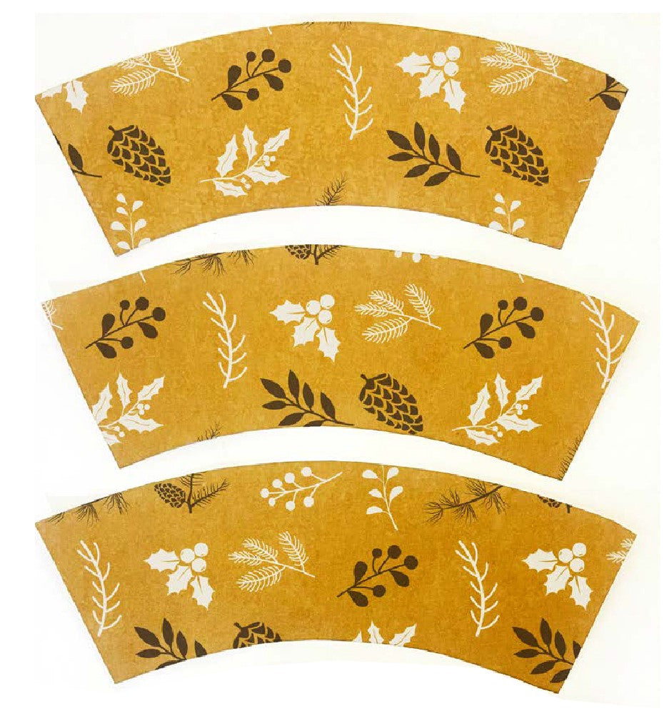 Black & White Pinecone Print Kraft Pot Cover For Plants (pack of 20)