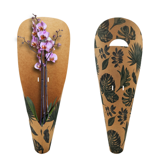Botanical Print Large Orchid Carry Bags (Pack of 20) (R19.49ea)
