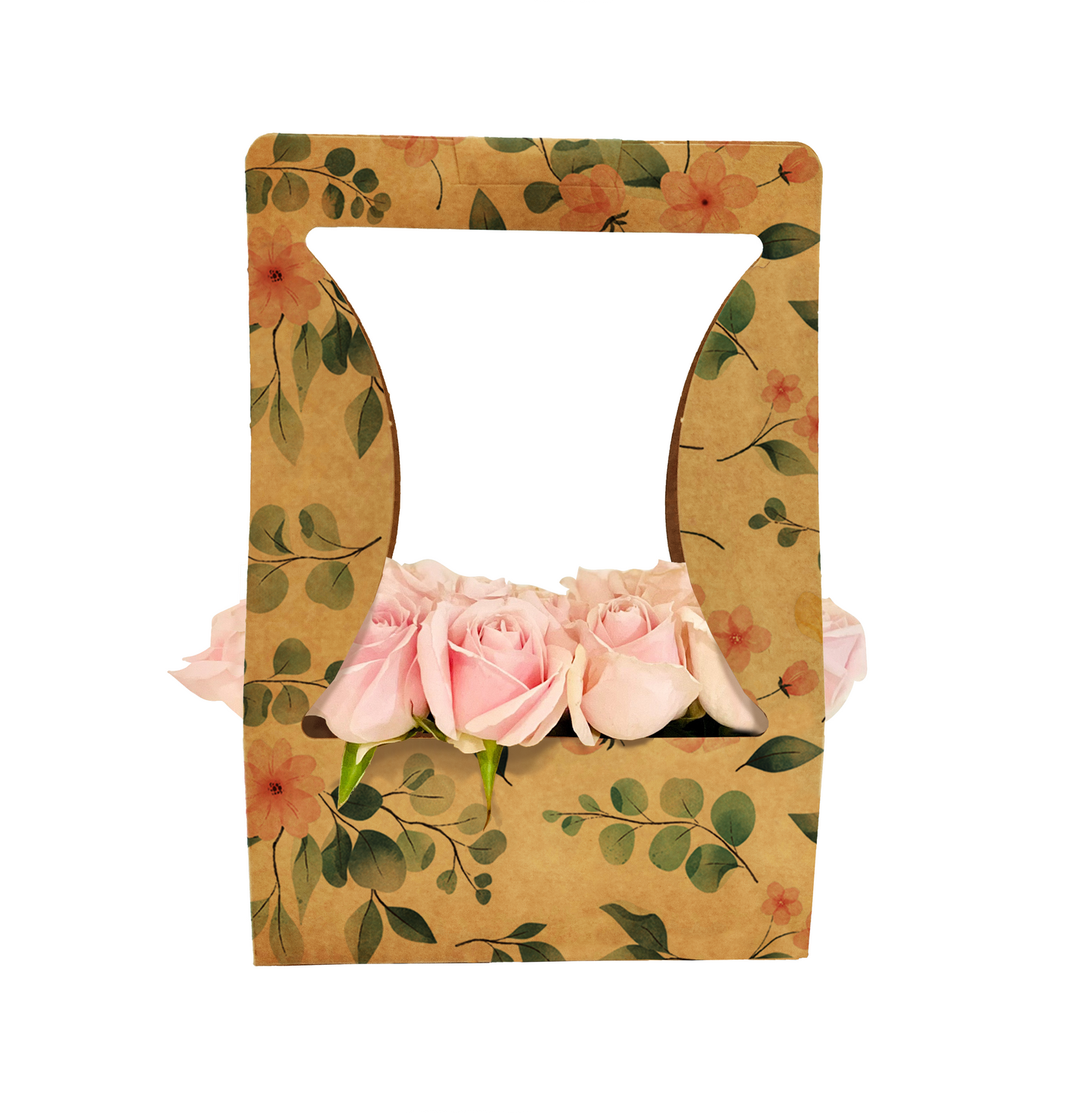 Eucalyptus Flower Print Bouquet Carry Box 1 (Pack of 20) (R11.25ea)