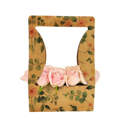 Eucalyptus Flower Print Bouquet Carry Box 1 (Pack of 20) (R11.25ea)