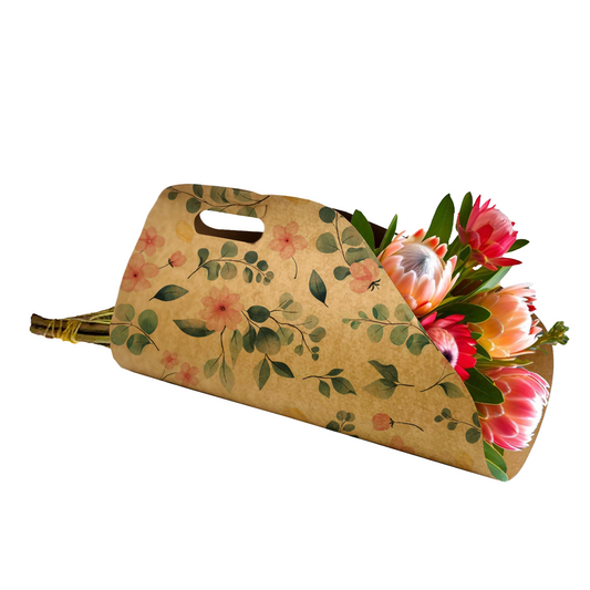 Eucalyptus Flower Print Bouquet Delivery Carry Bag 1 (Pack of 20) (R13.15ea)
