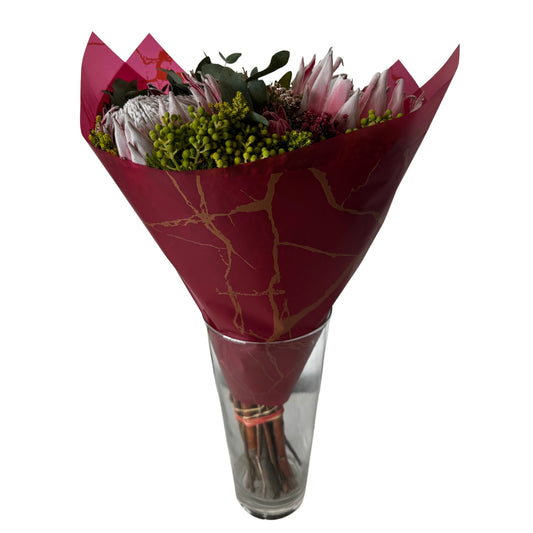 Bopp Silk Wrap: Marble Effect Wine Red and Gold Print EPP0576M (Pack of 20)(R2.45ea)