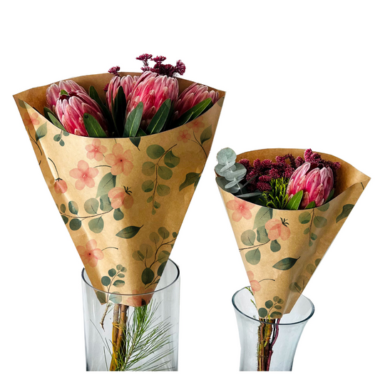 Eucalyptus Flower Print Eco Bouquet Drop-In Sleeve 1 (60gsm)(Pack of 20)(R5.42 & R6.99)