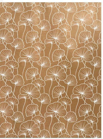 Ginkgo Biloba Print Kraft Pot Cover For Plants (pack of 20)