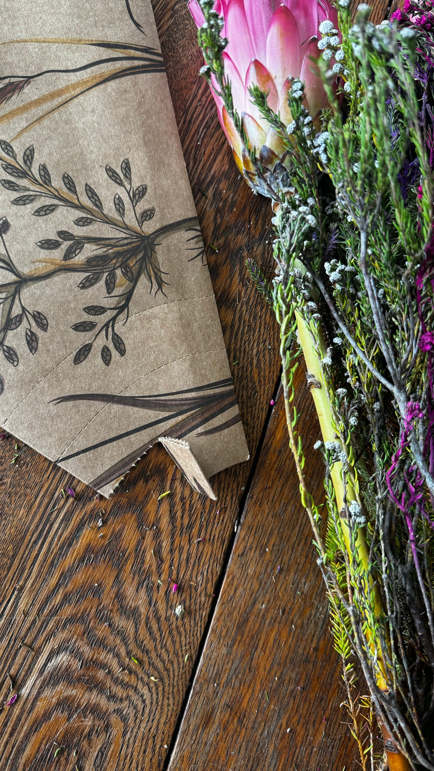 Plain Kraft Bouquet Drop-In Carry Bag 3 (pack of 20)