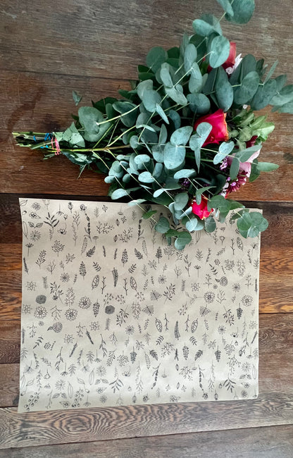 Wildflower Print 80gsm Kraft Paper Sheets (Pack of 250 sheets)(R2.59c Per Sheet)