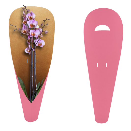 Pink Print Large Orchid Carry Bags (Pack of 20) (R19.49ea)