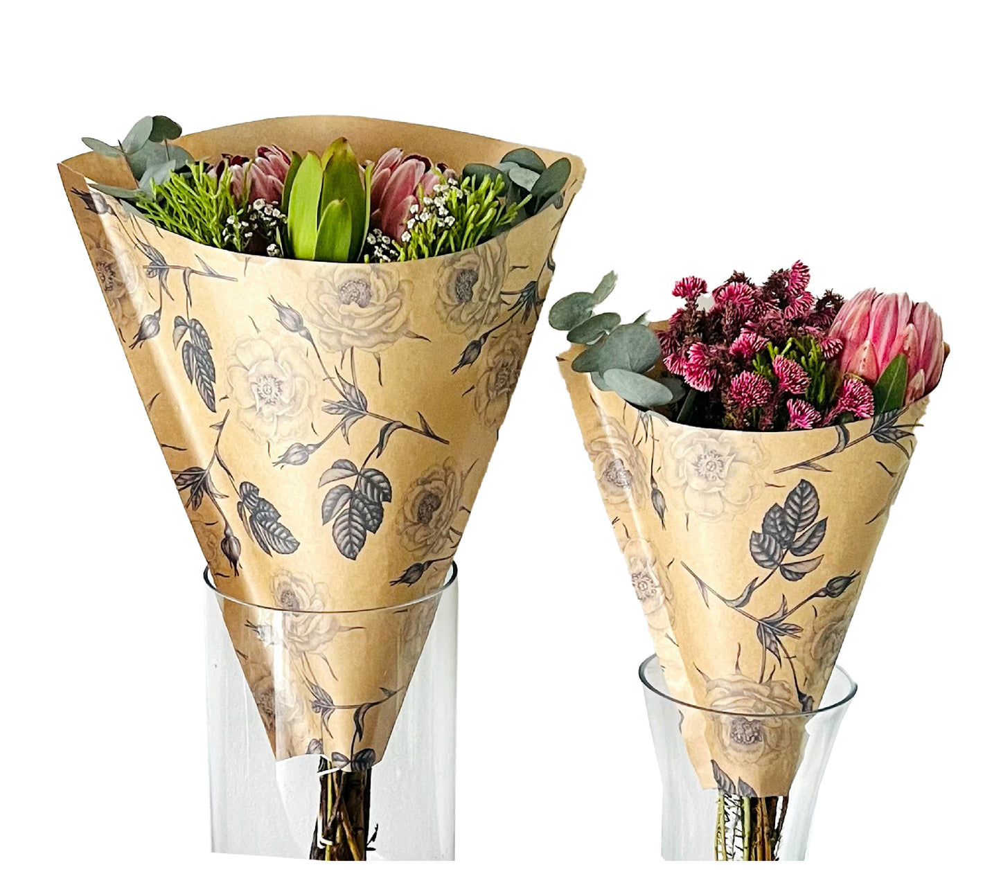 Rose Print Eco Bouquet Drop-In Sleeve 1 (Pack of 20)