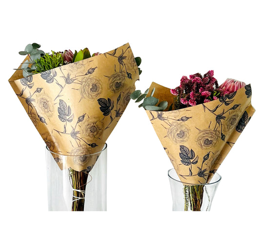 Rose Print Eco Bouquet Drop-In Sleeve 2 (Pack of 20)