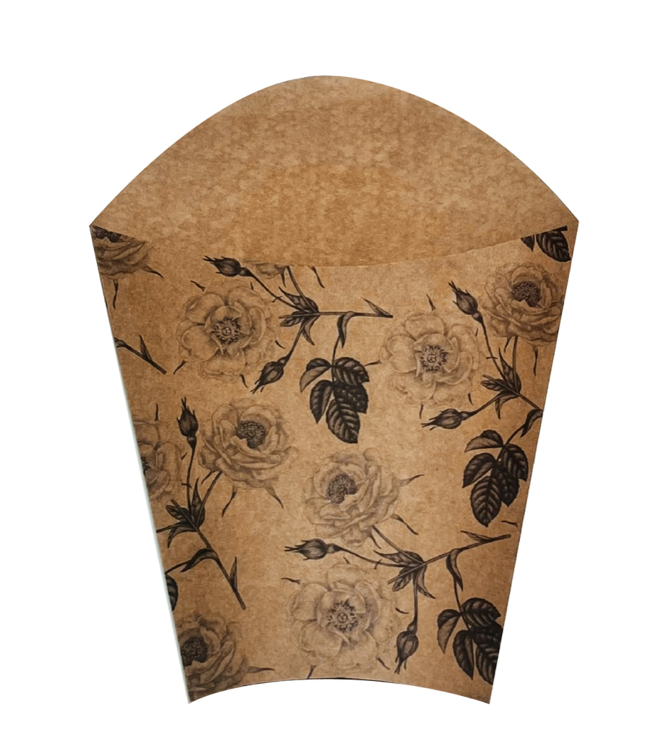 Rose Print Kraft Orchid Pot Cover Drop-In Sleeve (Pack of 20) (R10.29ea)