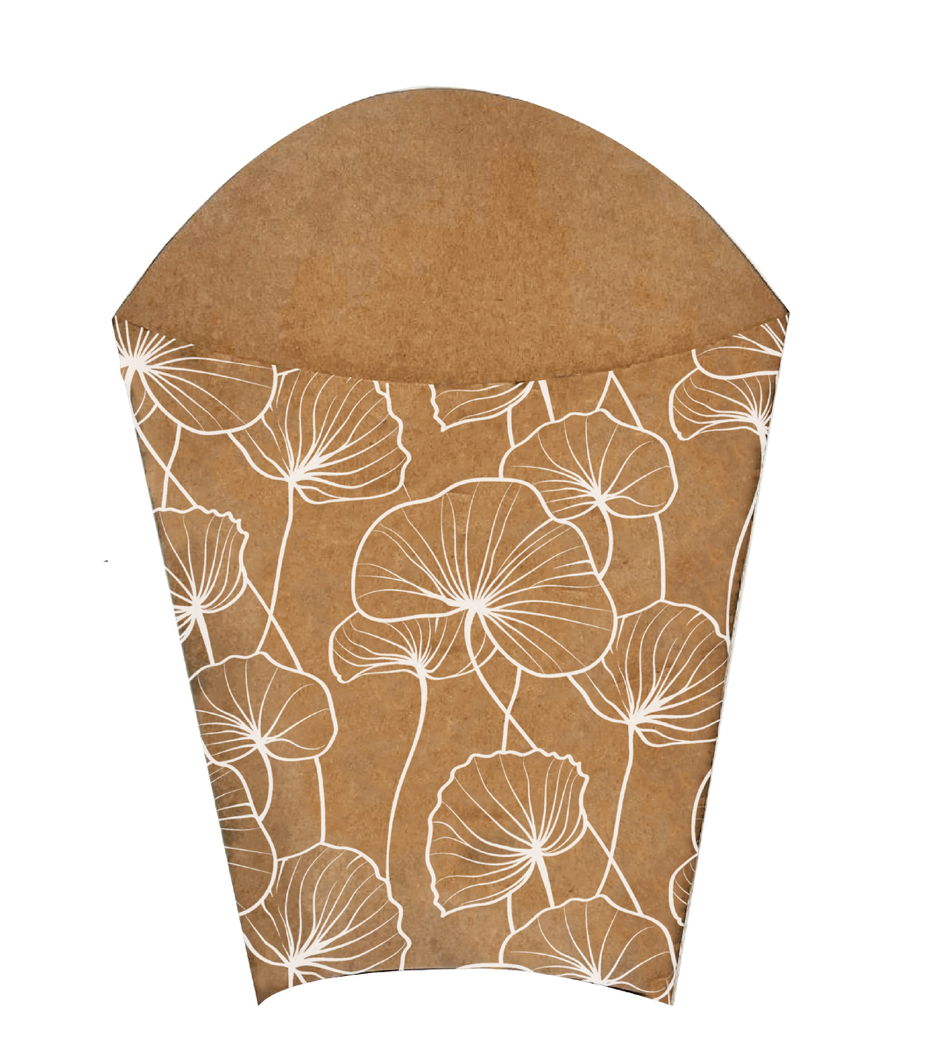 Ginkgo Biloba Print Kraft Orchid Pot Cover Drop-In Sleeve (Pack of 20) (R10.29ea)