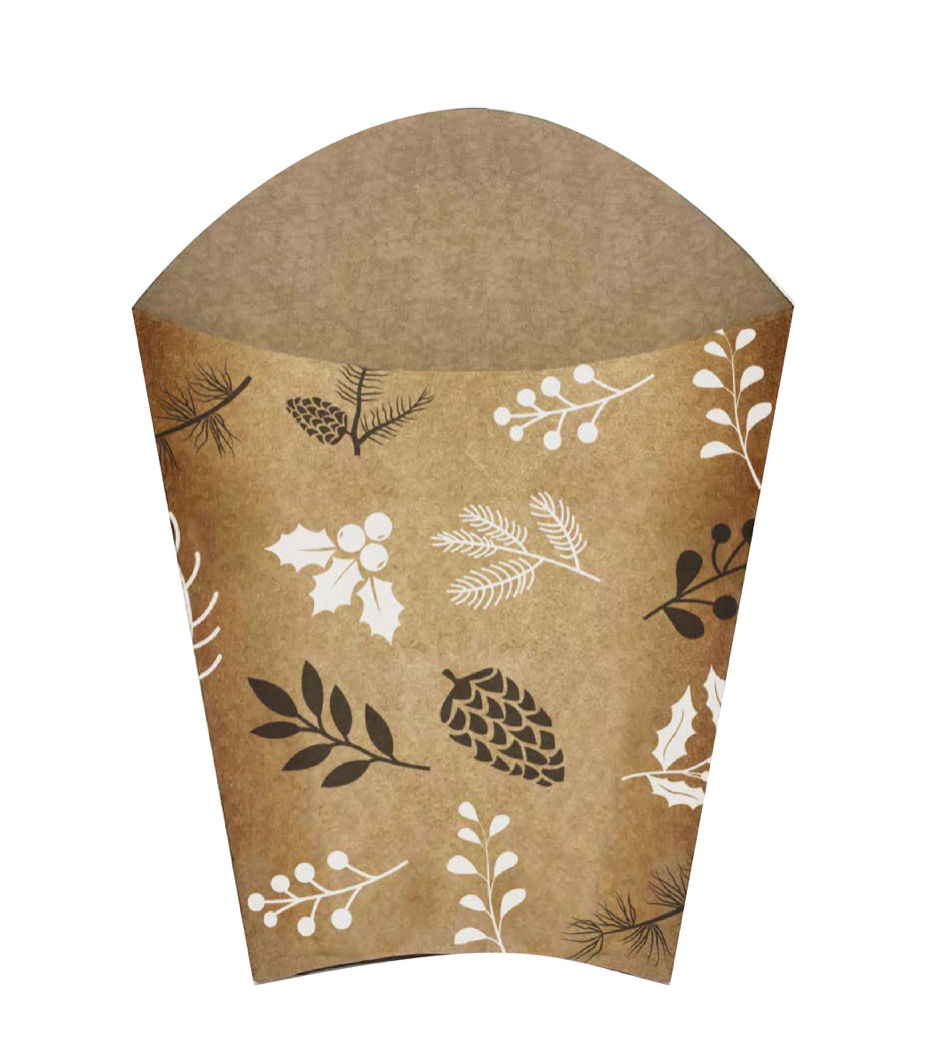 B&W Pinecone Print Kraft Orchid Pot Cover Drop-In Sleeve (Pack of 20) (R10.29ea)