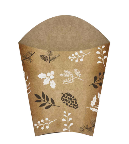 B&W Pinecone Print Kraft Orchid Pot Cover Drop-In Sleeve (Pack of 20) (R10.29ea)