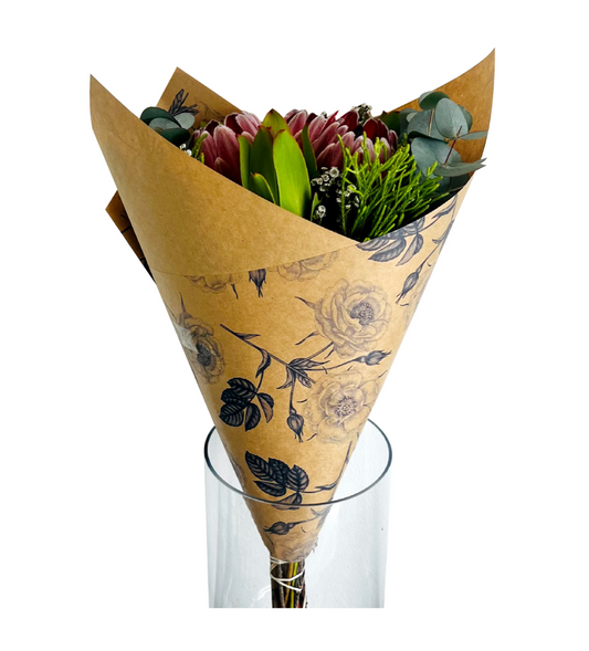 Rose Print 80gsm Kraft Paper Sheets (Pack of 250 sheets)(R2.59c Per Sheet)