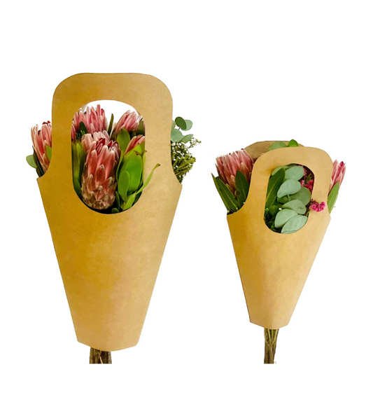 Plain Kraft Bouquet Drop-In Carry Bag 1 (Pack of 20)