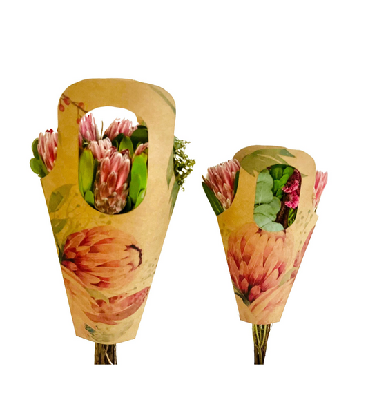 Protea Print Bouquet Drop-In Carry Bag 1 (Pack of 20)