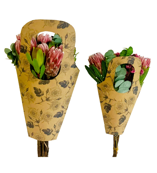 Rose Print Bouquet Drop-In Carry Bag 1 (Pack of 20)