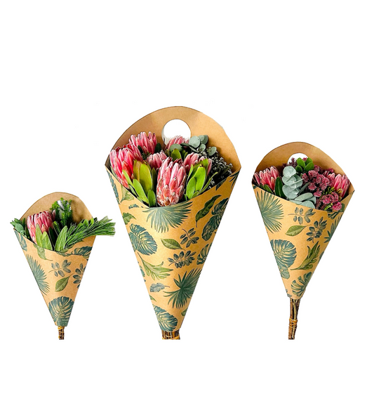 Botanical Print Bouquet Drop-In Carry Bag 3 (pack of 20)