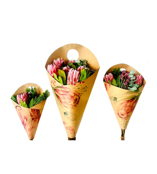 Protea Print Bouquet Drop-In Carry Bag 3 (pack of 20)