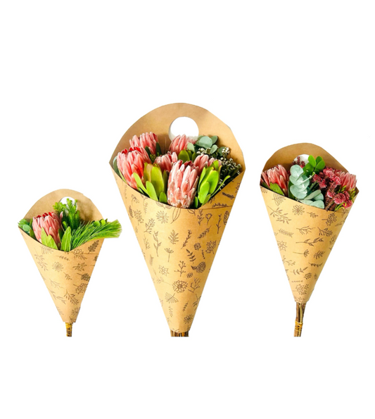 Wildflower Print Bouquet Drop-In Carry Bag 3 (pack of 20)