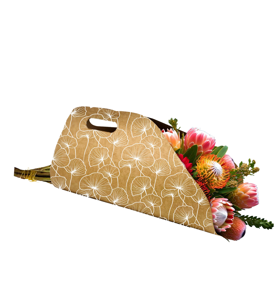 Ginkgo Biloba Print Bouquet Delivery Carry Bag 1 (Pack of 20) (R13.15ea)