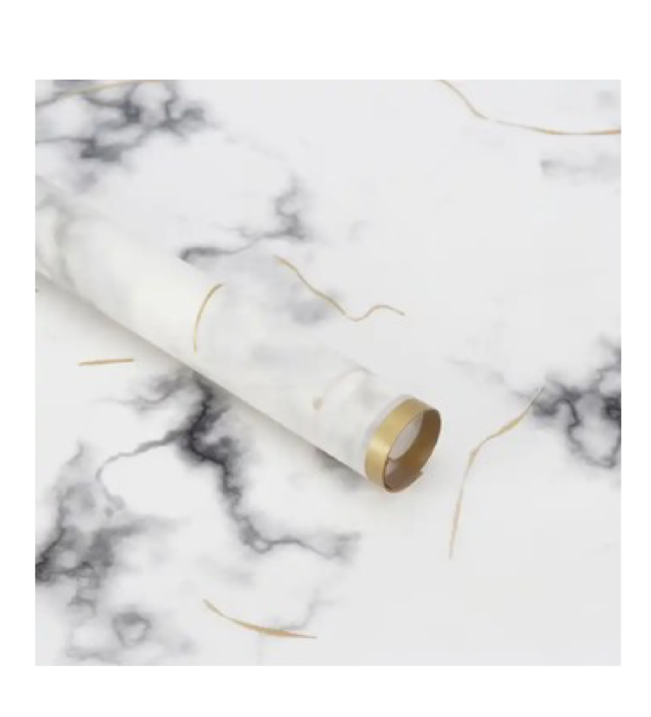 Bopp Silk Wrap: White and Grey Marble Effect with Gold Border EPP0576J (Pack of 20)(R2.45ea)