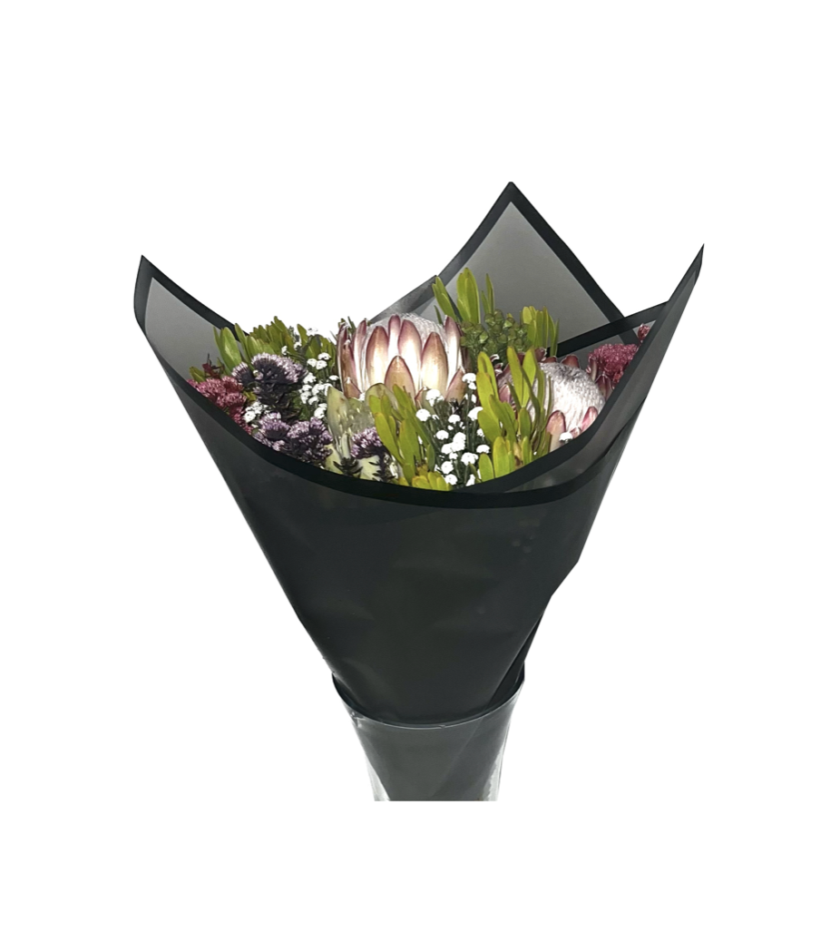 Bopp Silk Wrap: Slightly Transparent Black with Solid Black Border EPP0586N (Pack of 20)(R2.45ea)